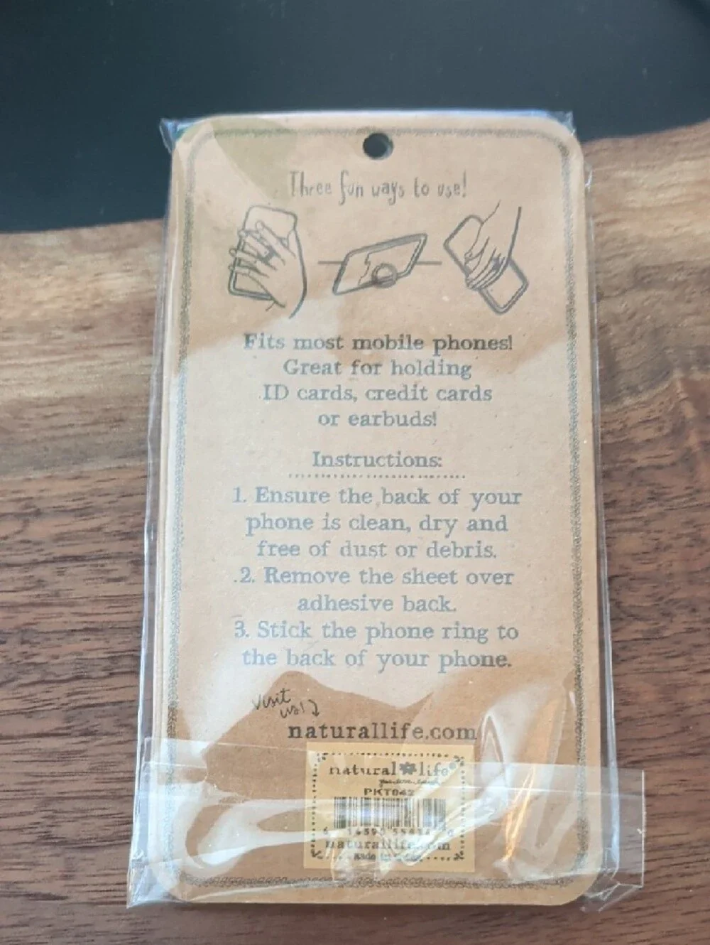 NATURAL LIFE Floral Phone Pocket with Gold Trim